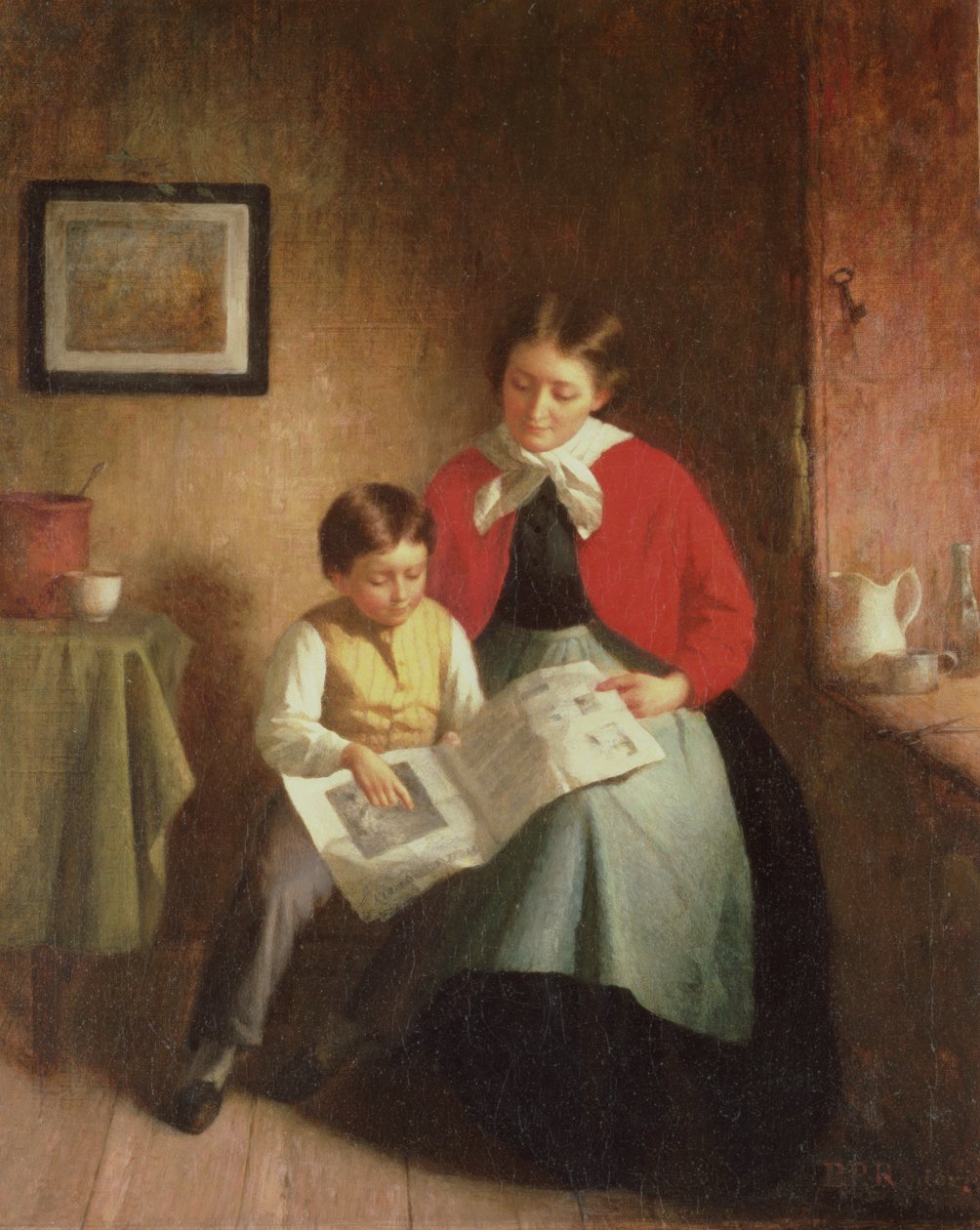 Mère et garçon avec un livre d