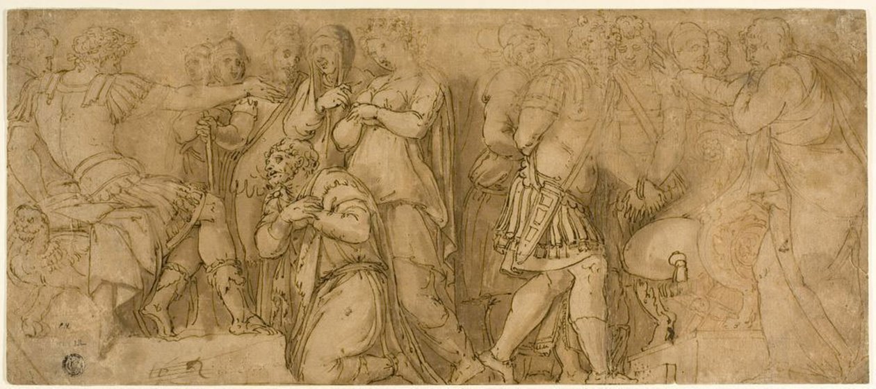 Famille de Darius devant Alexandre ; Prisonniers devant un Sénateur - Polidoro da Caravaggio