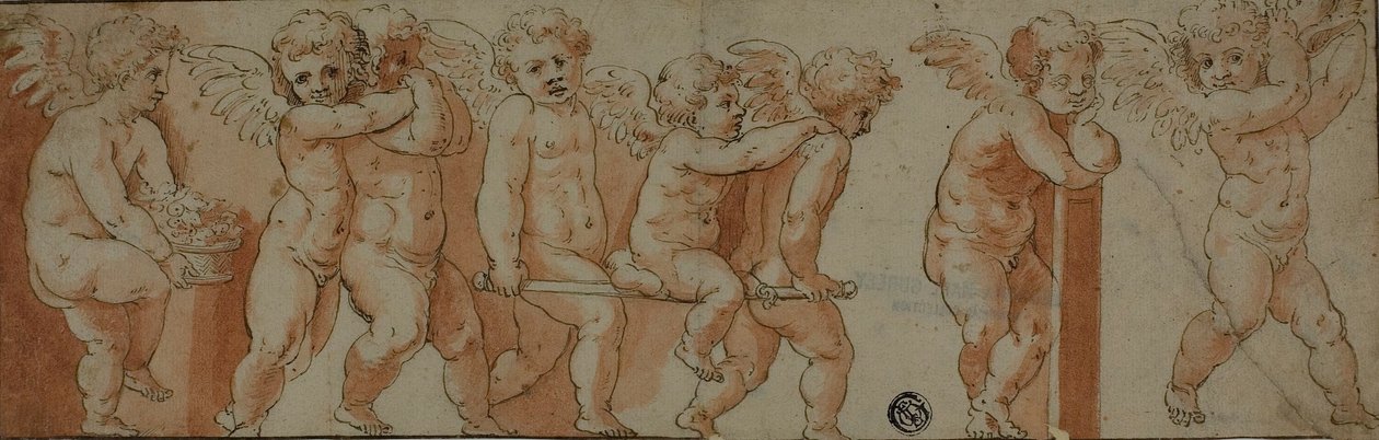Frise avec huit putti - Polidoro da Caravaggio