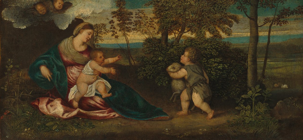 Madone et Enfant et le petit Saint Jean dans un paysage, 1540-1550 - Polidoro da Lanciano