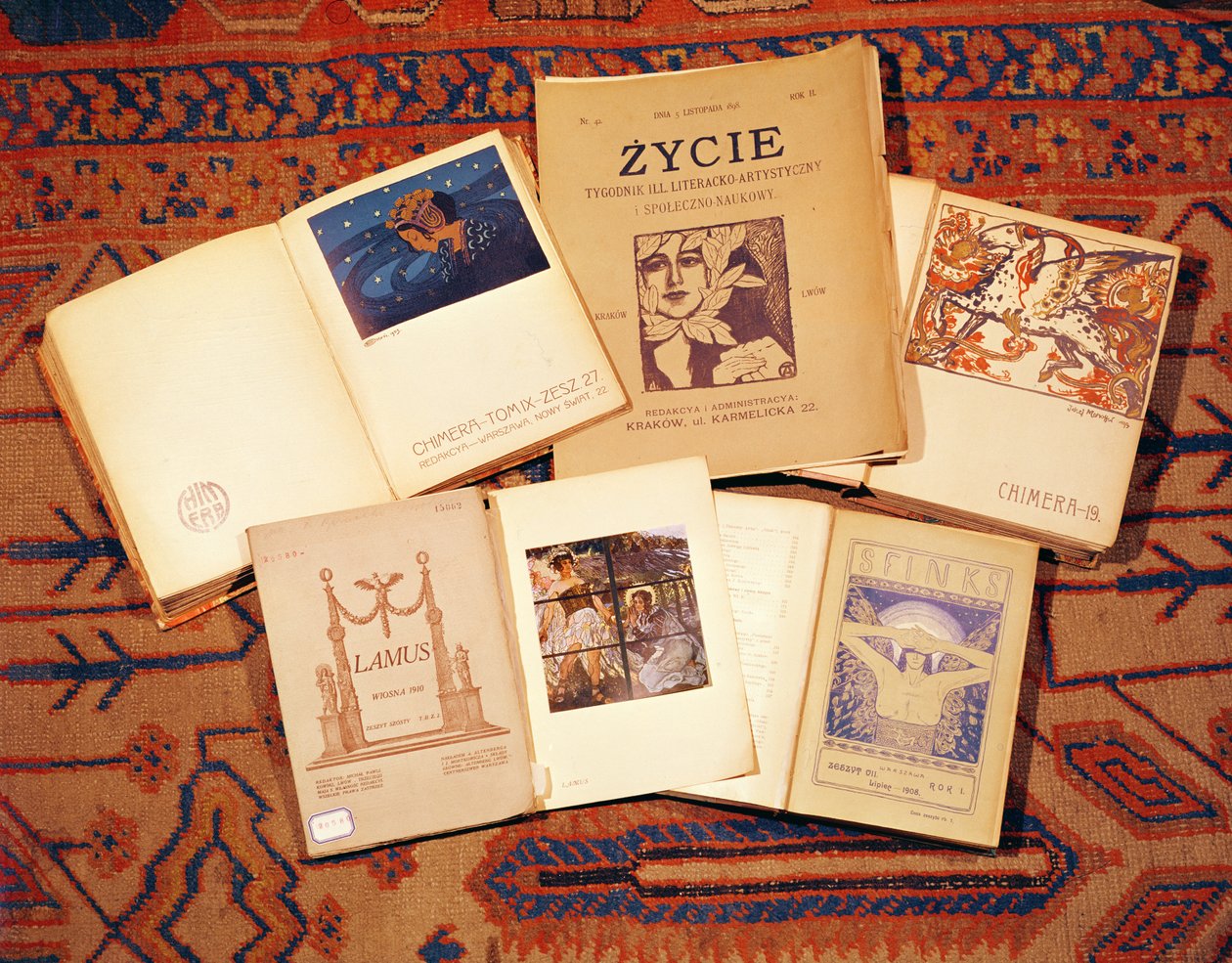 Collection de magazines littéraires produits en Pologne vers 1900 - Polish School