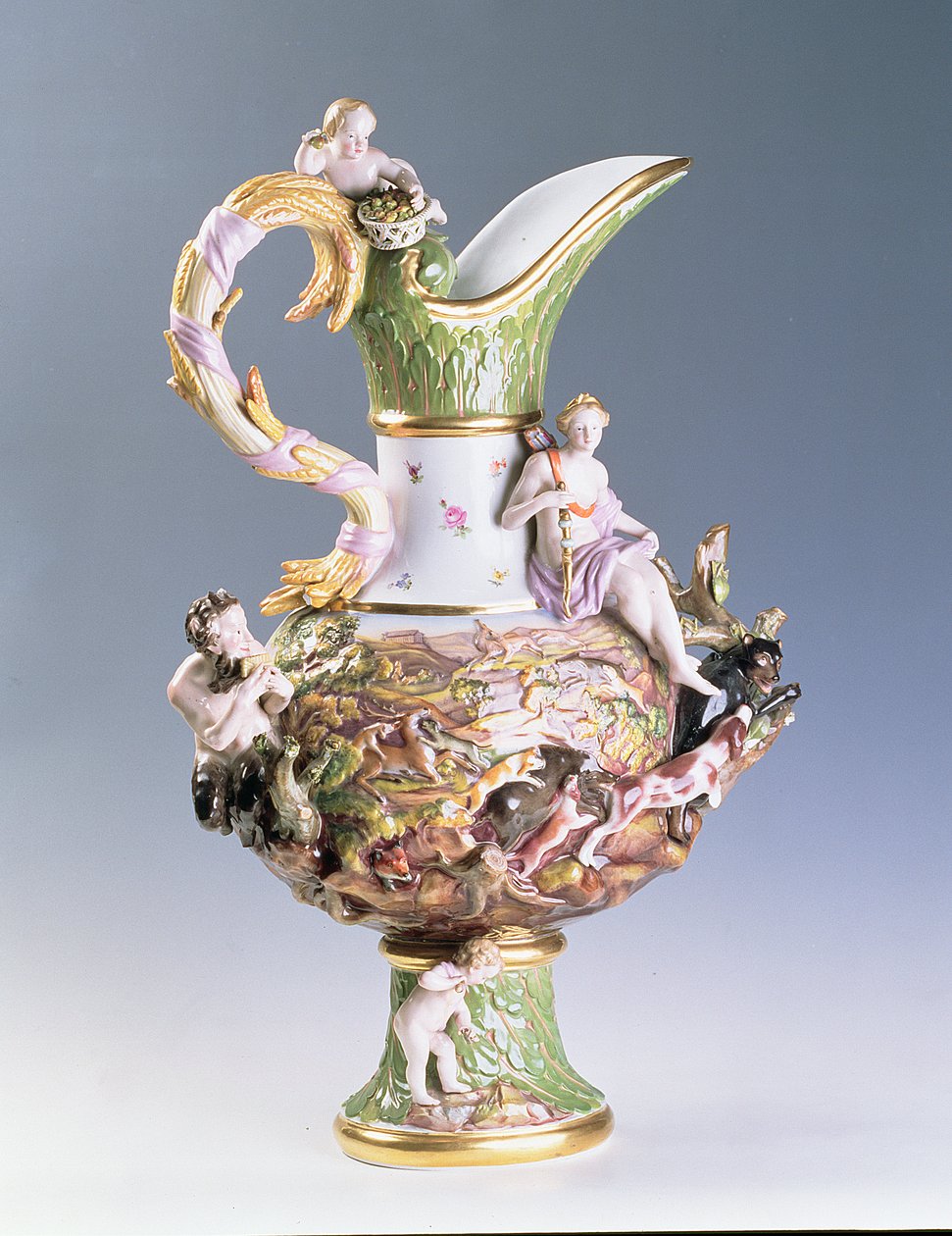 Cruche décorative représentant la Terre, fabriquée à Misnia, c.1860-80 - Polish School