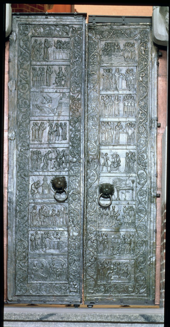 Portes représentant des scènes de la vie de Saint Adalbert (939-97) - Polish School