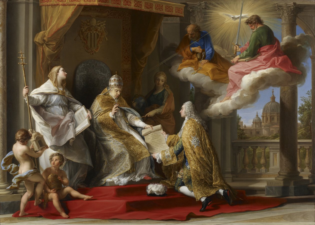 Le pape Benoît XIV présentant l