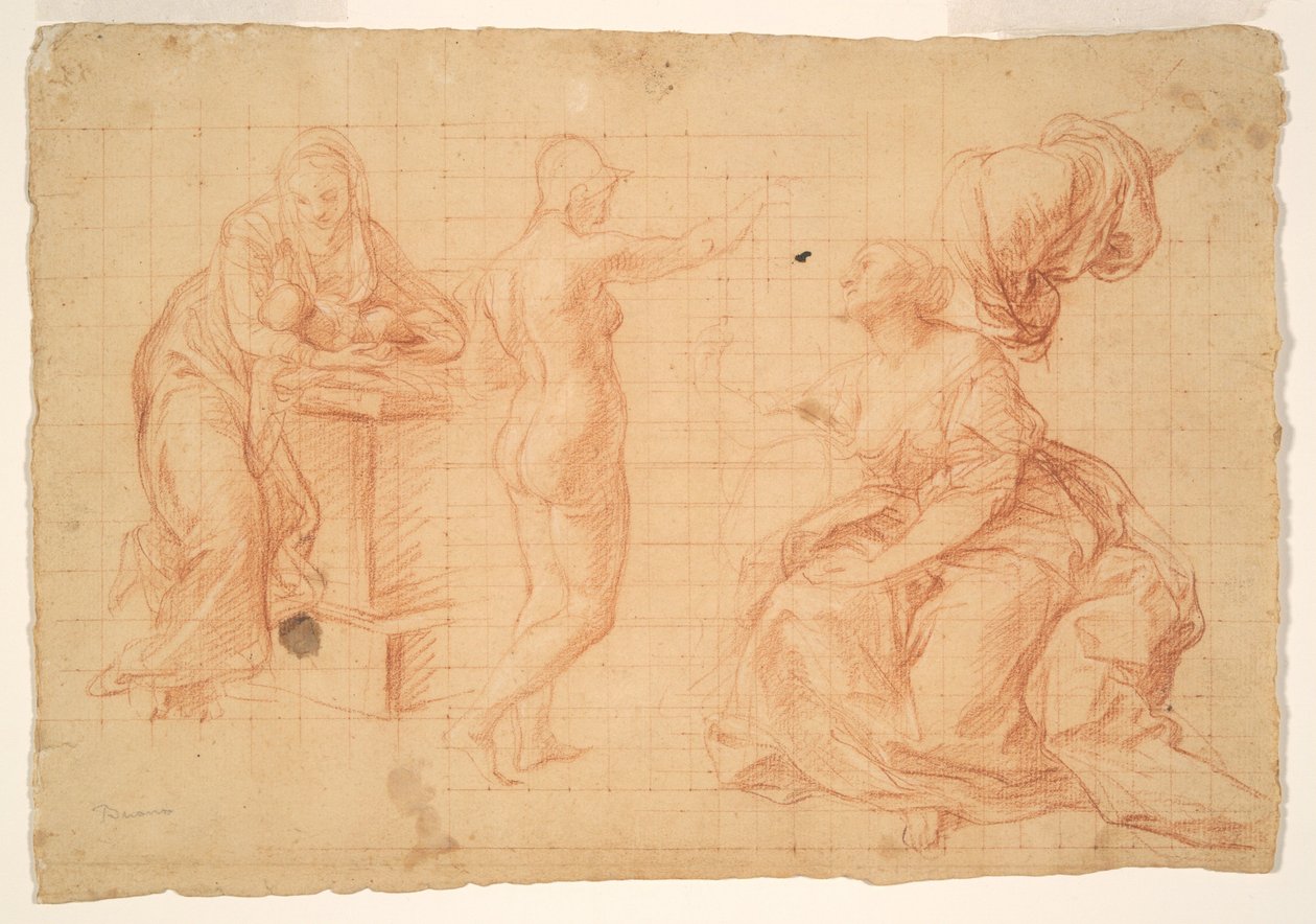 Studien für "Herkules an der Weggabelung" und für die "Geburt Christi" - Pompeo Girolamo Batoni