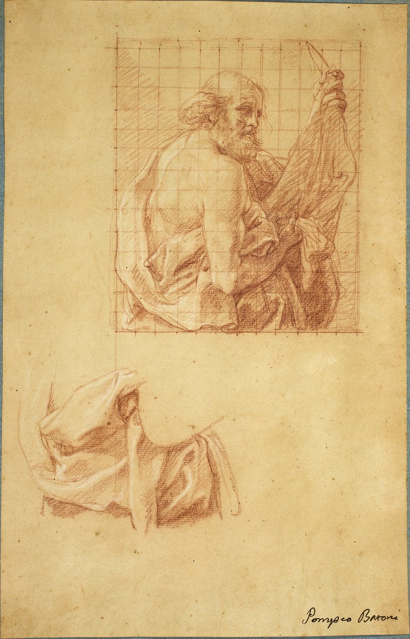 Étude pour Saint Barthélemy et draperie - Pompeo Girolamo Batoni