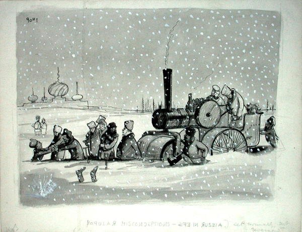 Idées fausses populaires : La vie en Russie, illustration de Punch, publiée le 27 décembre 1939 - Pont