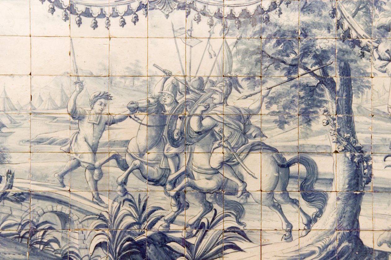 Alexandre (356-323 av. J.-C.) combattant les Perses, vers 1745 - Portuguese School