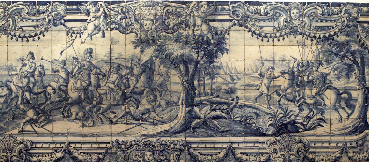 Alexandre le Grand (356-323 av. J.-C.) combattant les Perses - Plaque d