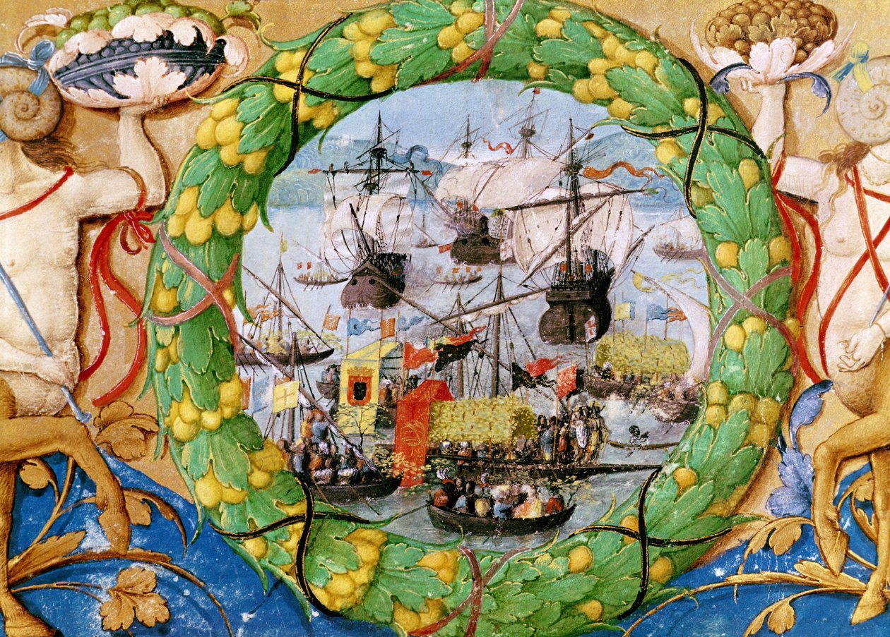 Fête de la flotte portugaise, illustration de Lettura Nova par Alem Douro, 1513 - Portuguese School
