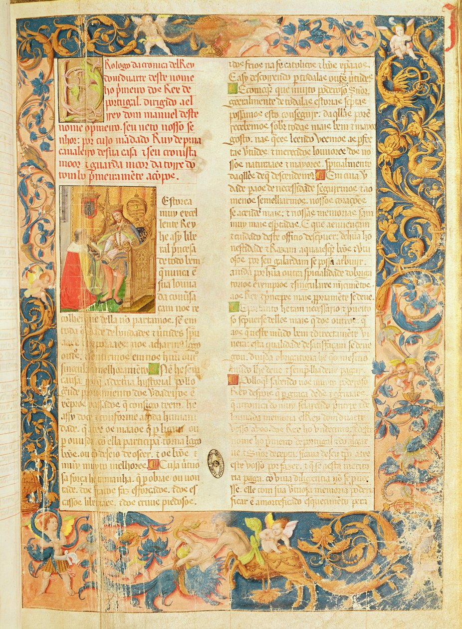 Page de la Chronique du roi Duarte Ier (1391-1438) - Portuguese School
