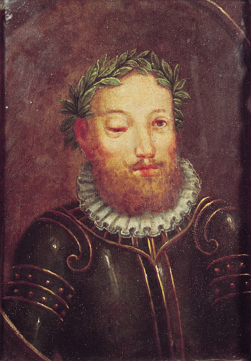 Portrait de Luis Vaz de Camoes (c.1524-80) XVIe-XVIIe siècle - Portuguese School