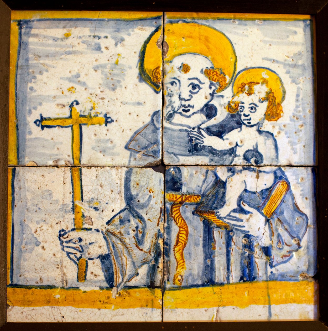 Saint Antoine de Lisbonne (Saint Antoine de Lisbonne), poterie émaillée - Portuguese School