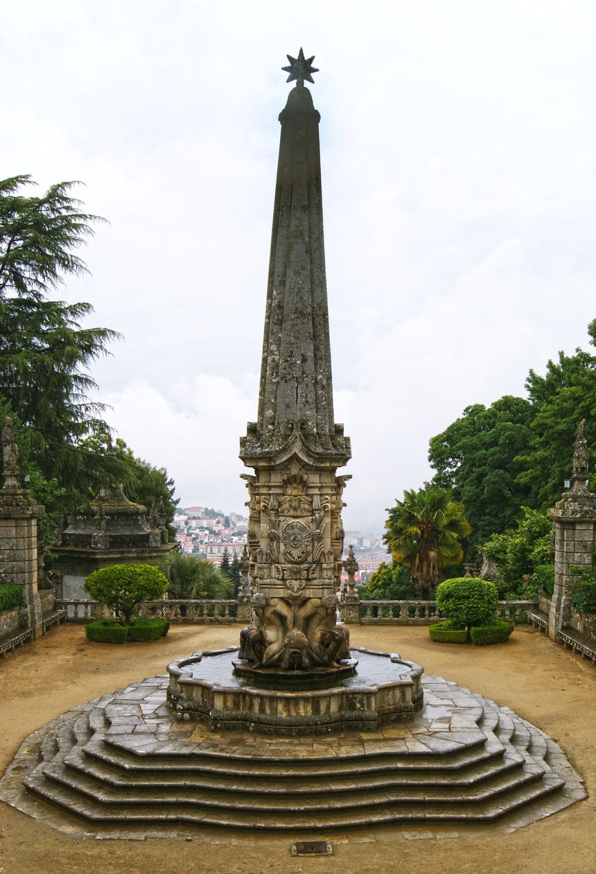 Santuário de Nossa Senhora dos Remédios obélisque, Lamego, Portugal. 1738 - Portuguese School