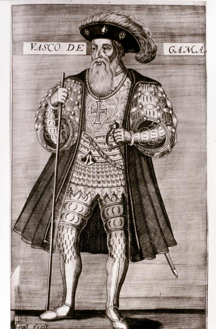 VASCO DA GAMA: Illustration de "OS LUSIADAS" par Luis Camoes, Lisboa 1572 - Portuguese School