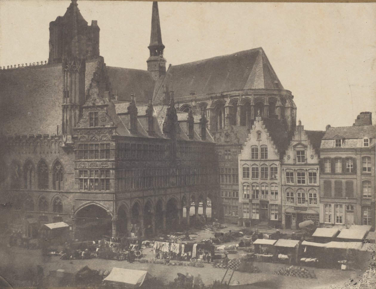 Place du Marché à Ypres, ca. 1851 - Possibly by Louis Désiré Blanquart évrard.
