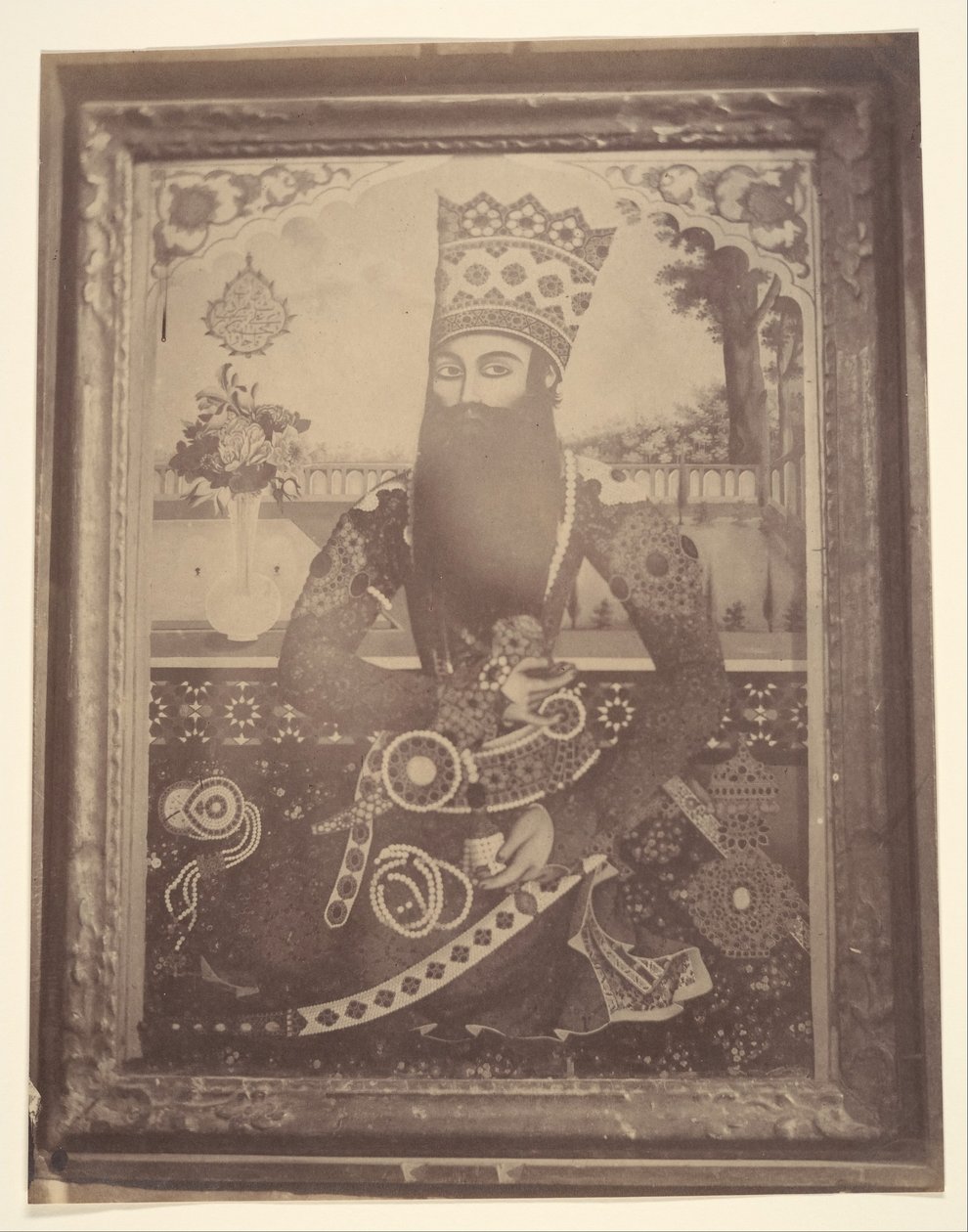 [Fath-Ali Shah, peinture ayant appartenu à Hmah [] Saula, oncle du roi.], 1840s-60s - Possibly by Luigi Pesce.
