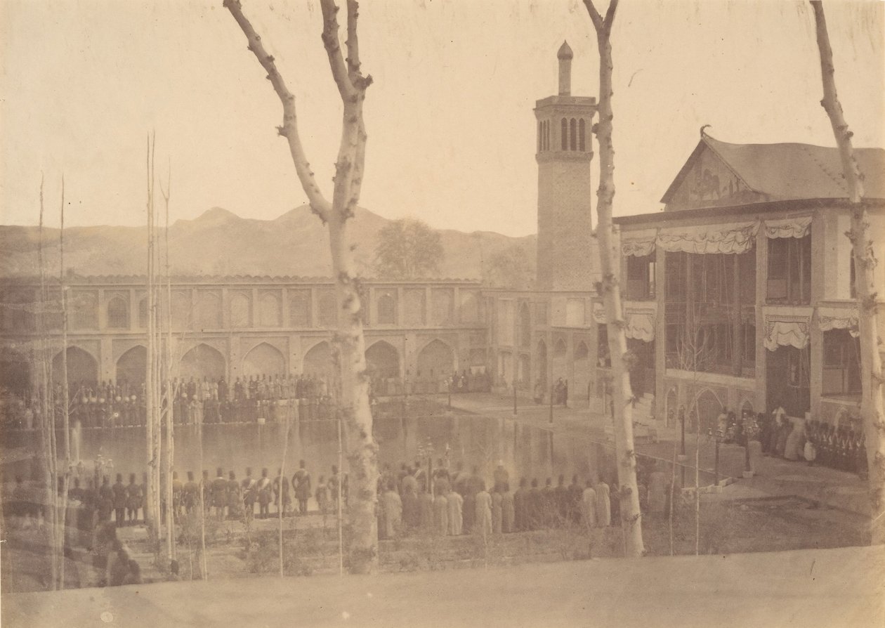 [Palais du Shah, Rendre hommage au Shah Fête de Salam, Téhéran, Iran [même a..., années 1840-60 - Possibly by Luigi Pesce.