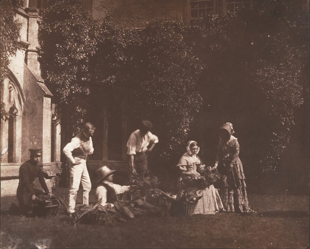 Les vendeurs de fruits, vers 1845 - Possibly by William Henry Fox Talbot.
