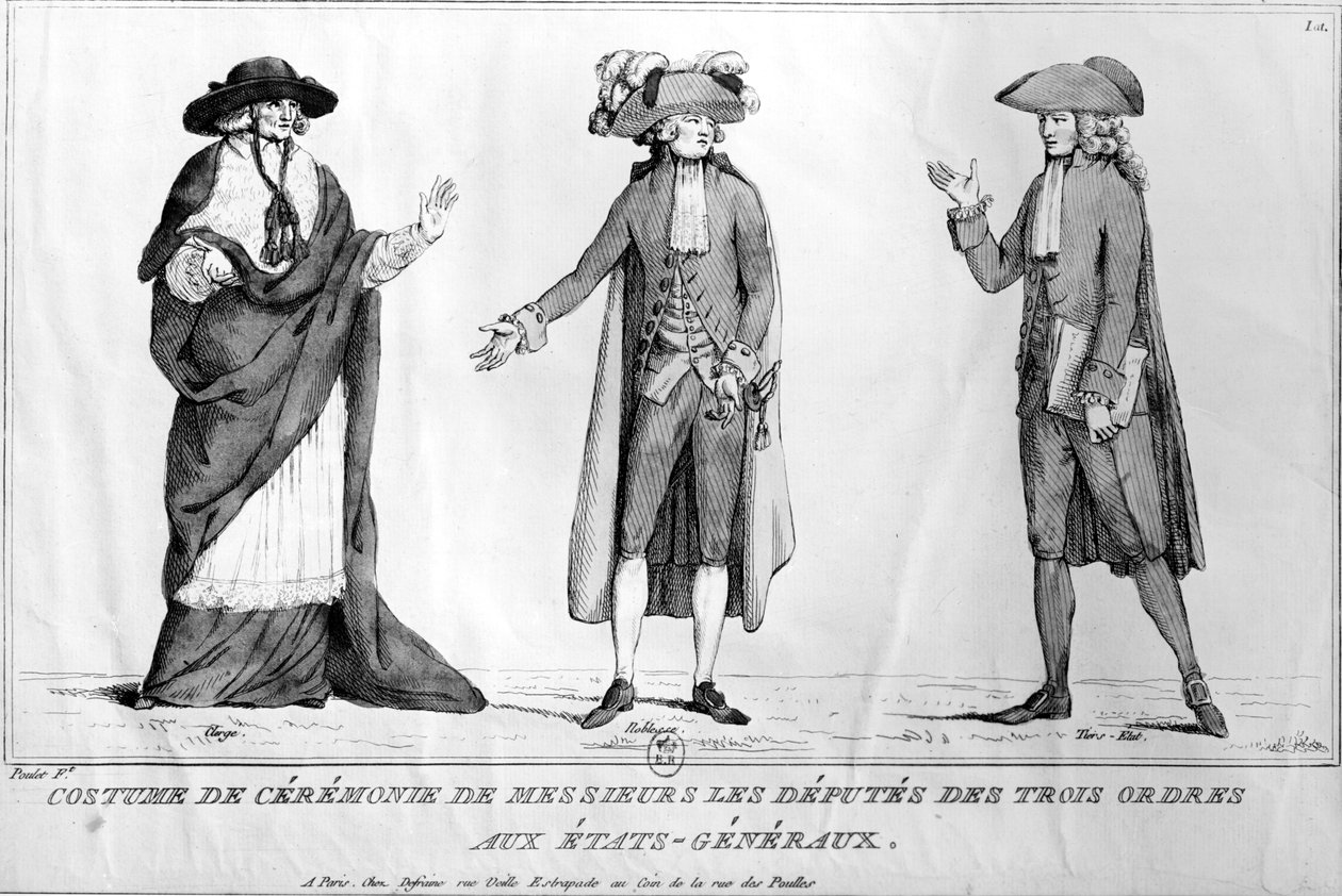 Costumes cérémoniels des députés des Trois Ordres aux États-Généraux, 4 mai 1789 - Poulet
