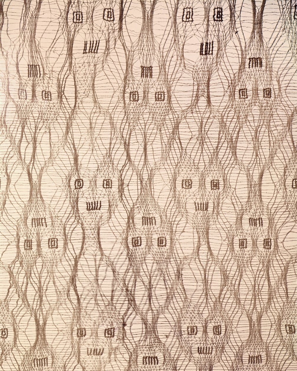 Tissu transparent avec visages de jaguar, tribu Paracas - Pre Columbian