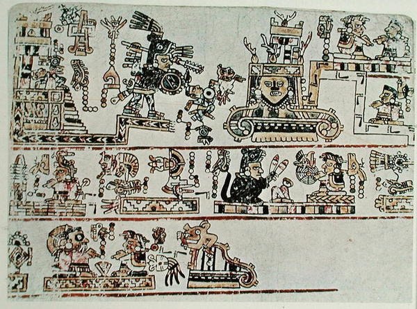 Copie fac-similé du Codex Bodley, détail, vers 1521 - Pre Columbian Pre Columbian