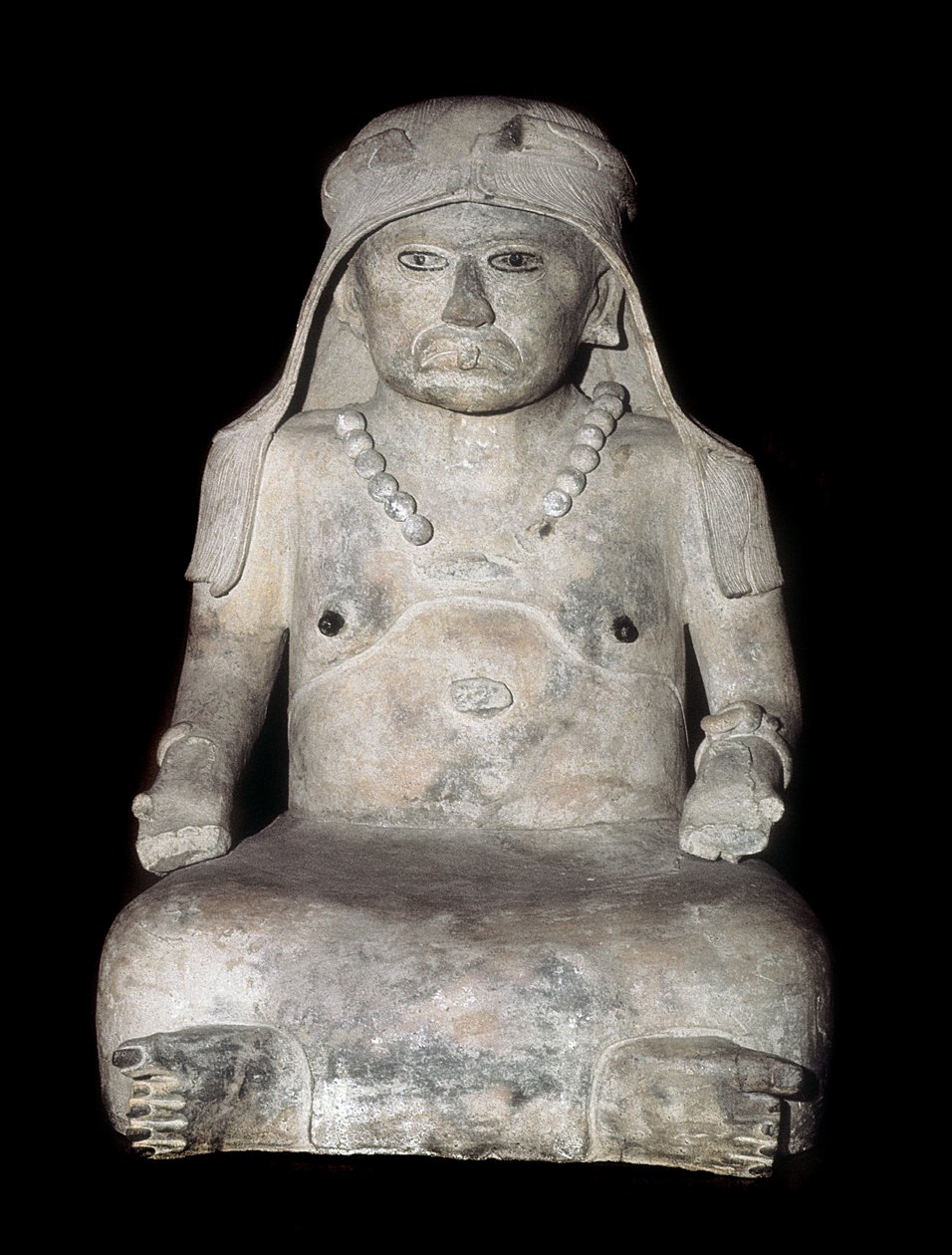 Art précolombien : vieille femme avec une coiffe. Sculpture de Veracruz (Mexique) - Pre Columbian Pre Columbian