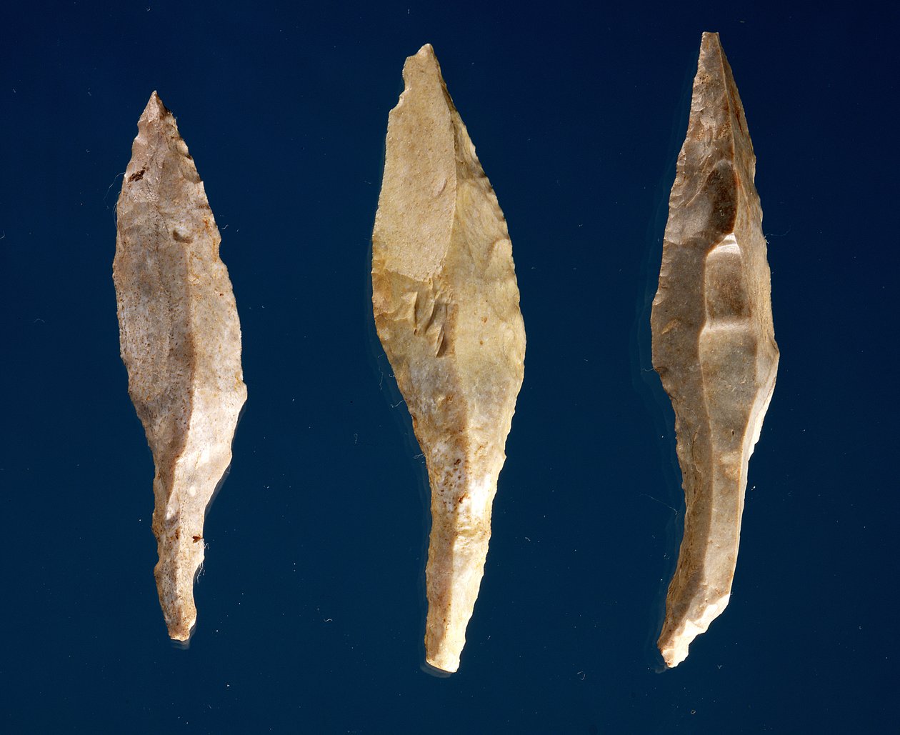 Trois pointes de flèches (silex) - Prehistoric