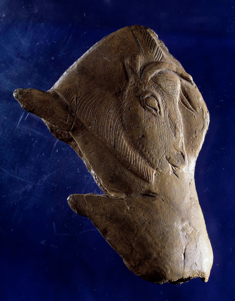 Art préhistorique (Magdalénien supérieur) : « Bison se levant » Sculpture en bois de renne de l