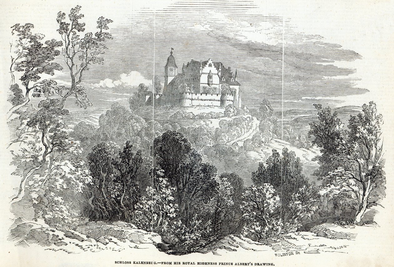 Schloss Kalenberg, gravé par W.J. Linton, de 