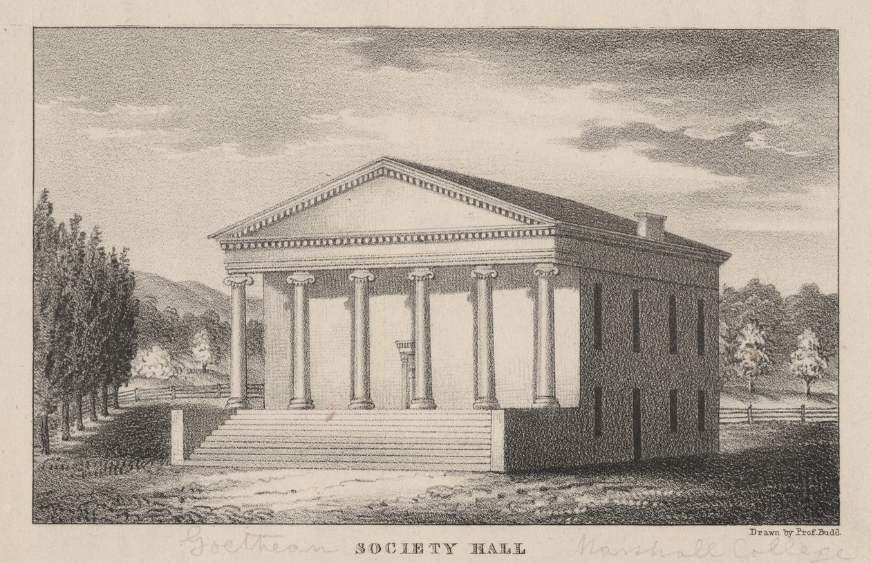 Goethean Society Hall, Marshall College, Mercersberg, PA, 1830 - Prof. Budd