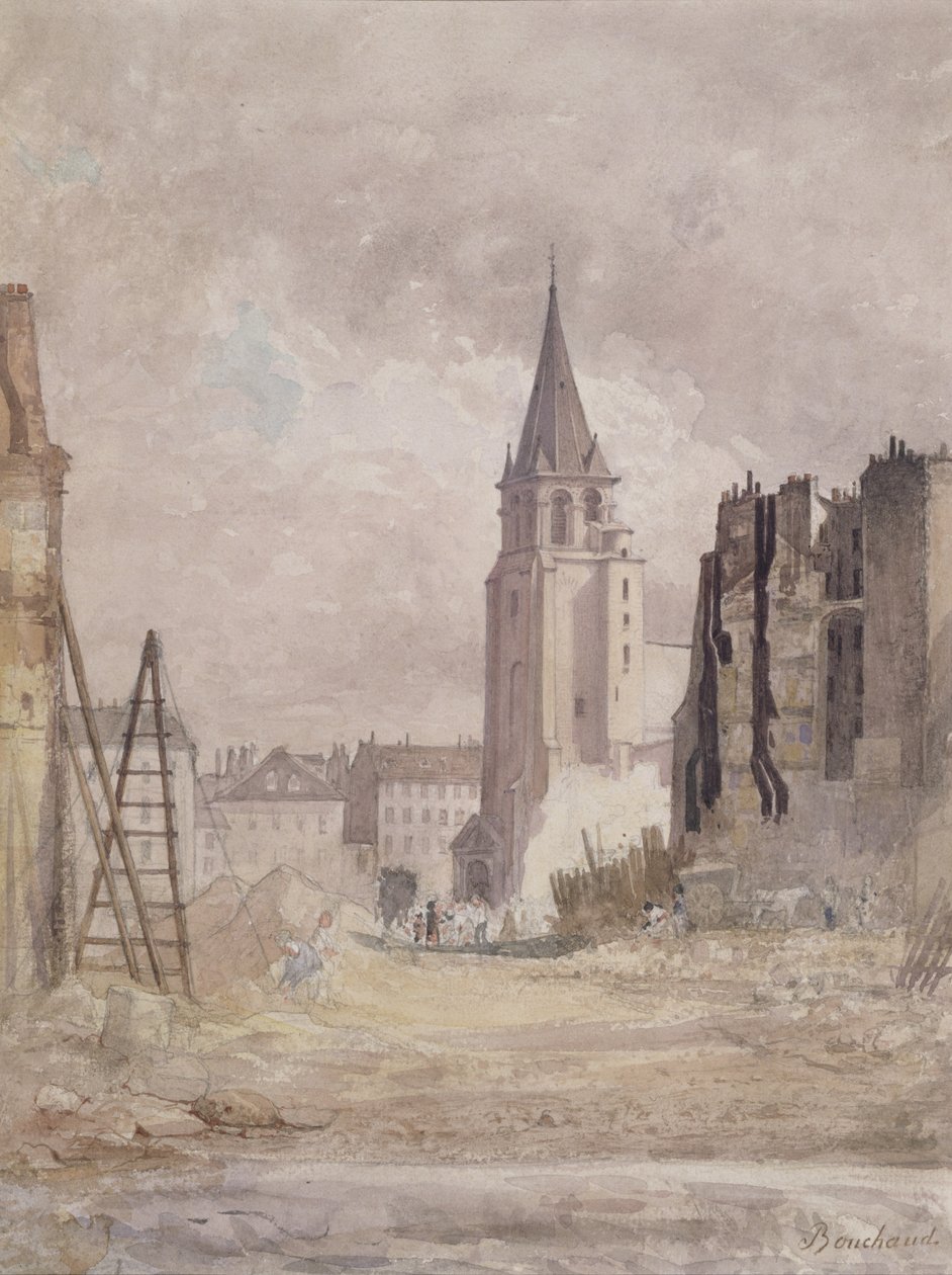 Démolition de Saint-Germain-des-Prés, vers 1867-68 - Prudent Leon Bouchaud