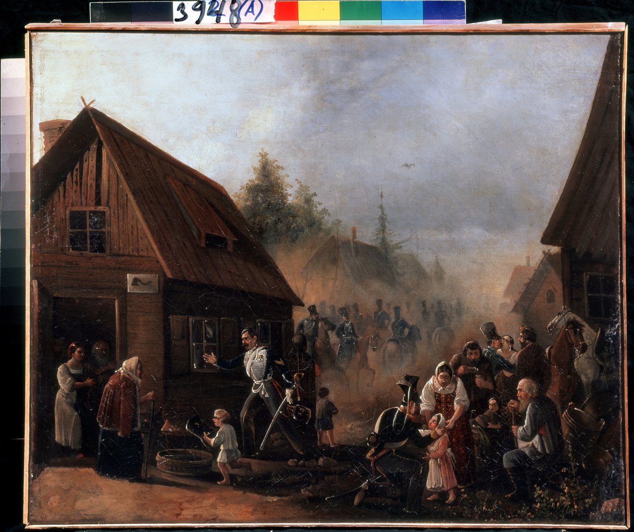 Scène de la guerre russo-française en 1812 - Pyotr Baykov