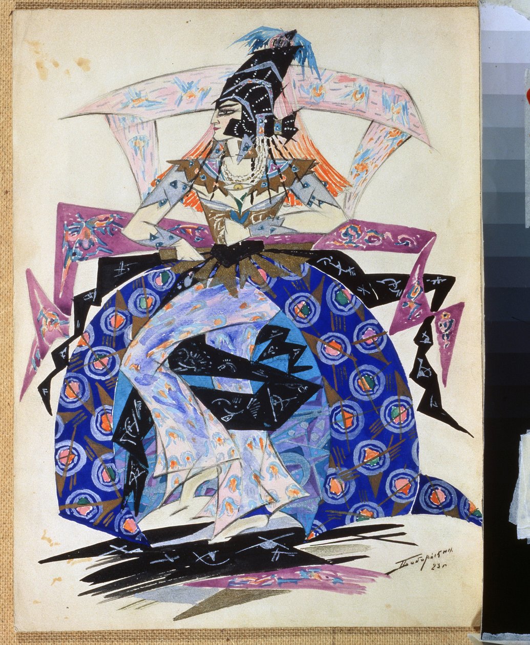 Dessin de costume pour le ballet "Petrouchka" de Igor Stravinski - Dessin de Pyotr Boborykin - Pyotr Boborykin