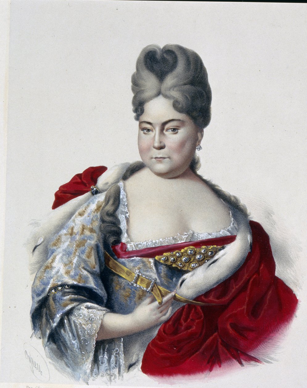 Portrait de la Grande Duchesse Natalya Alexeevna de Russie (1673-1716), sœur du tsar Pierre I Le Grand (1672-1725) - Pyotr Fyodorovich Borel