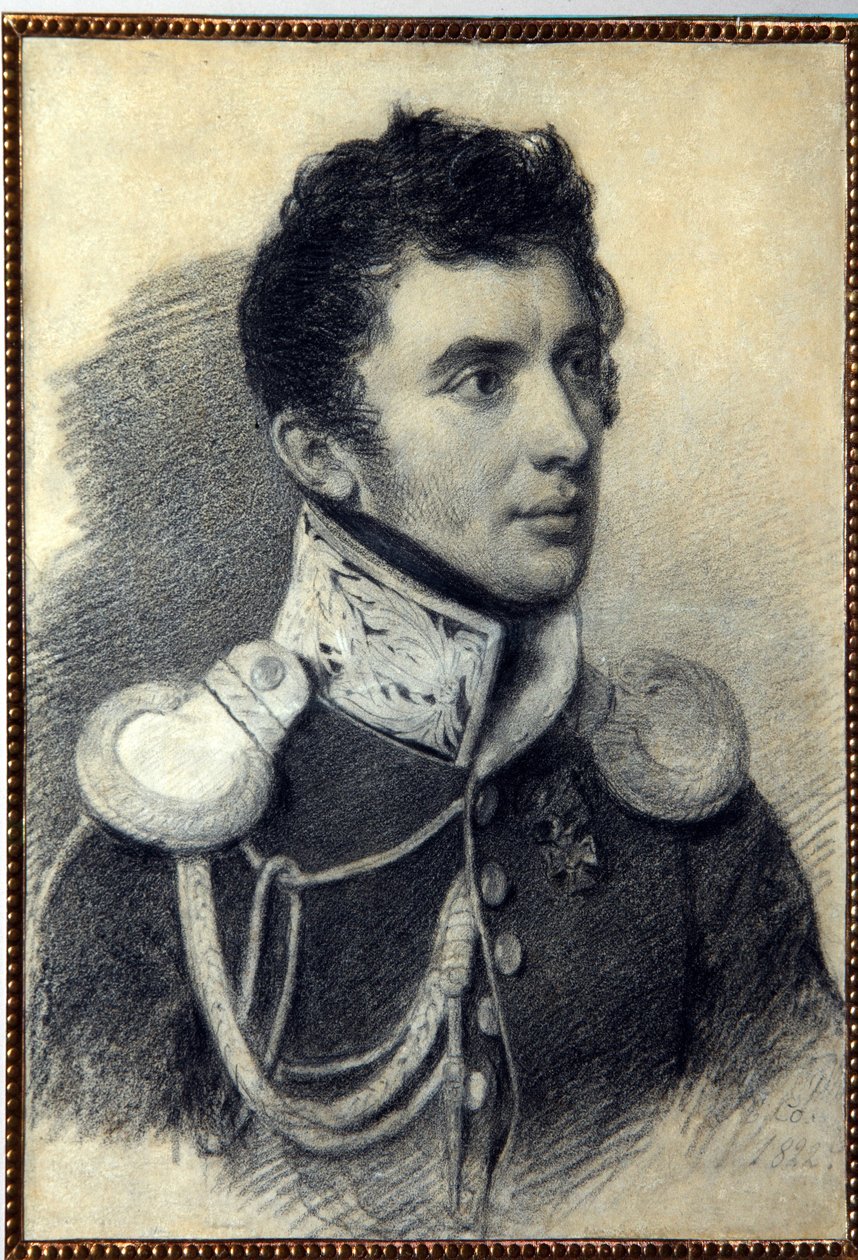 Portrait du décembriste Nikita Muravyov (1797-1843). Œuvre de Pyotr Fyodorovich Sokolov (Pierre Sokolov) (1791-1848), crayon et pastel sur carton, 1822 - Pyotr Fyodorovich Sokolov