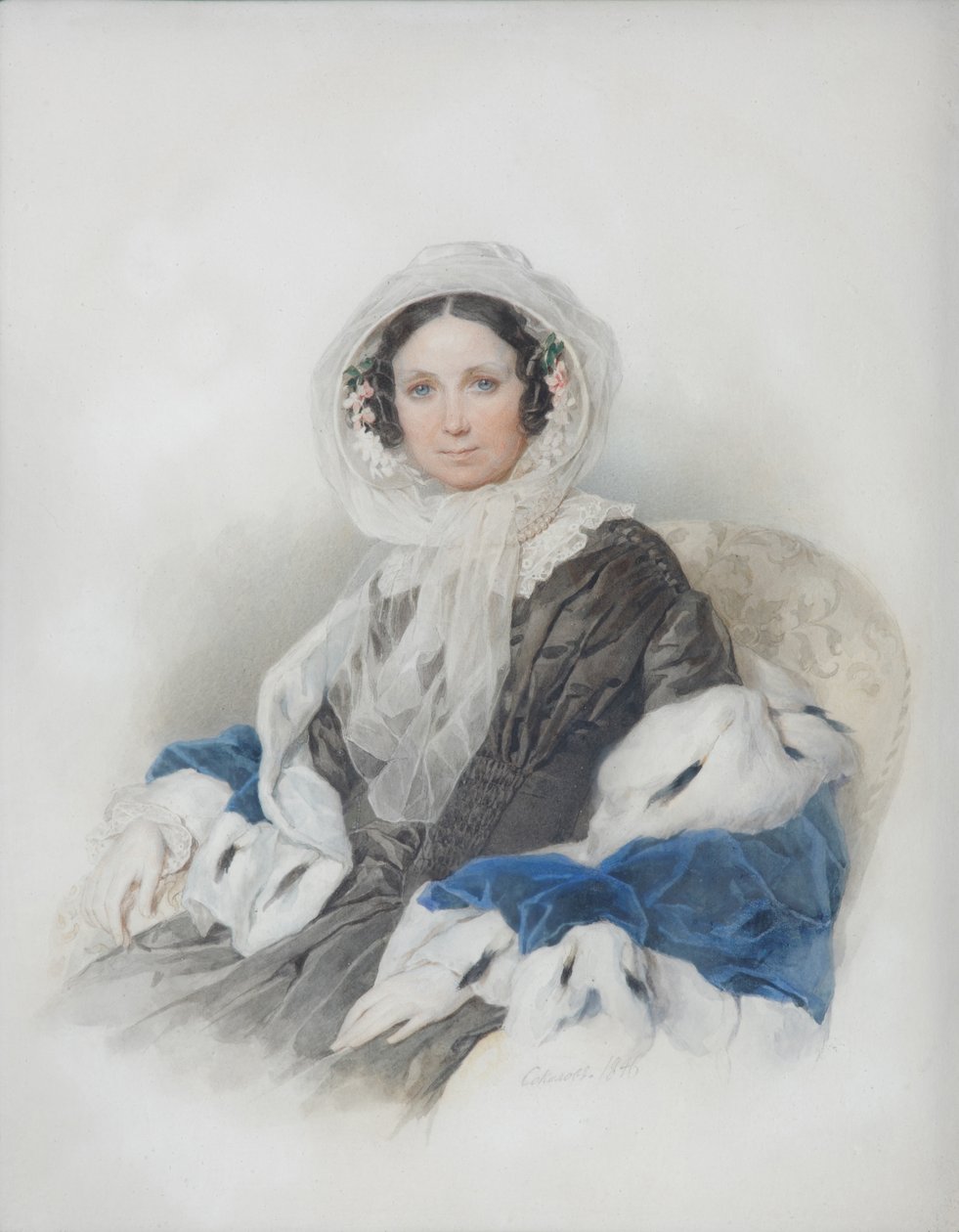 Portrait de Yelena Fyodorovna Ryumina 1800-1874, 1846 - Pyotr Fyodorovich Sokolov