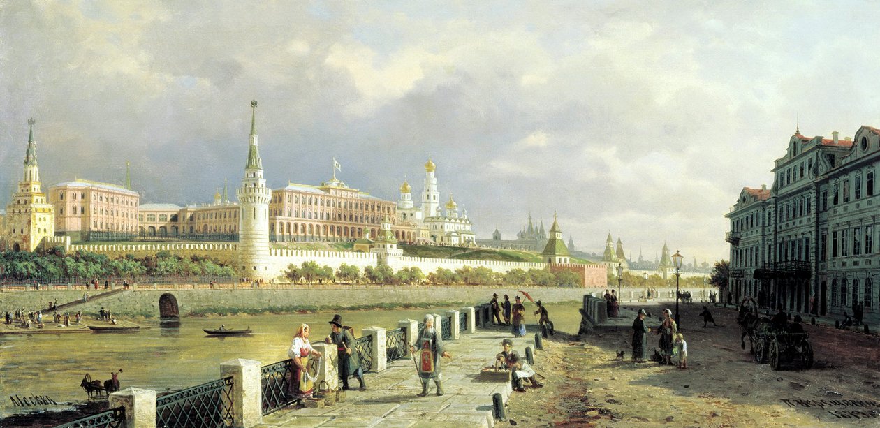 Vue du Kremlin depuis le quai Sophia à Moscou, 1879 - Pjotr ​​​​Petrowitsch Wereschtschagin