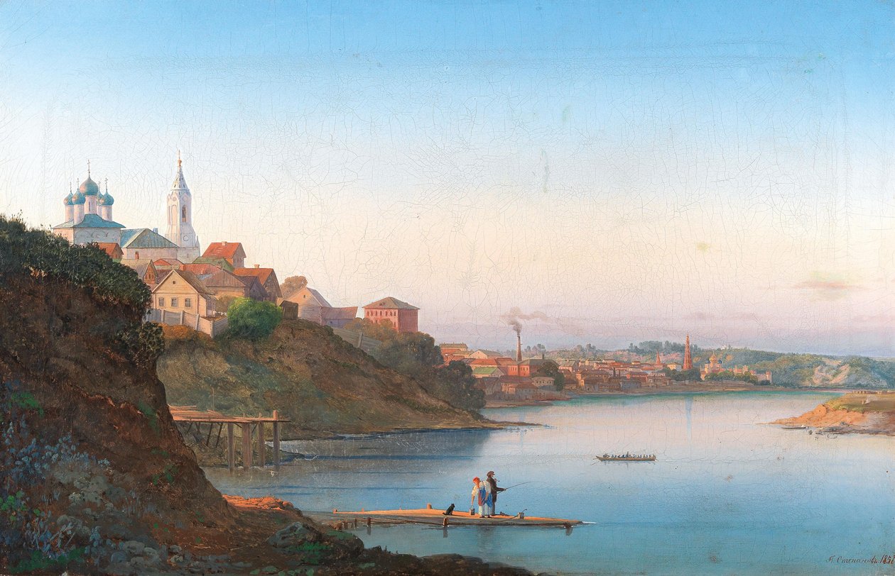 Église de la Dormition à Krutitsy à Moscou avec le monastère de Simonov en arrière-plan, 1858 - Pyotr Sergeevich Stepanov