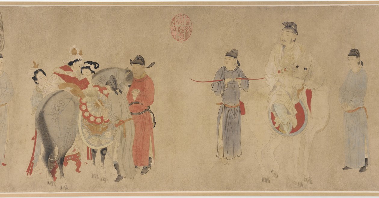 Consort Yang montant un cheval, fin de la dynastie Yuan ou début de la dynastie Ming - Qian Xuan