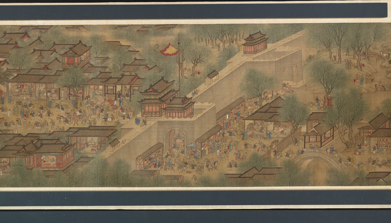 Festival de printemps sur la rivière - Qing Dynasty Chinese School