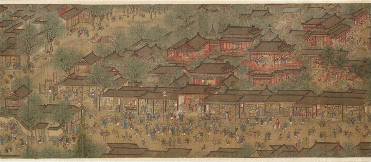 Festival de Printemps sur la Rivière - Qing Dynasty Chinese School