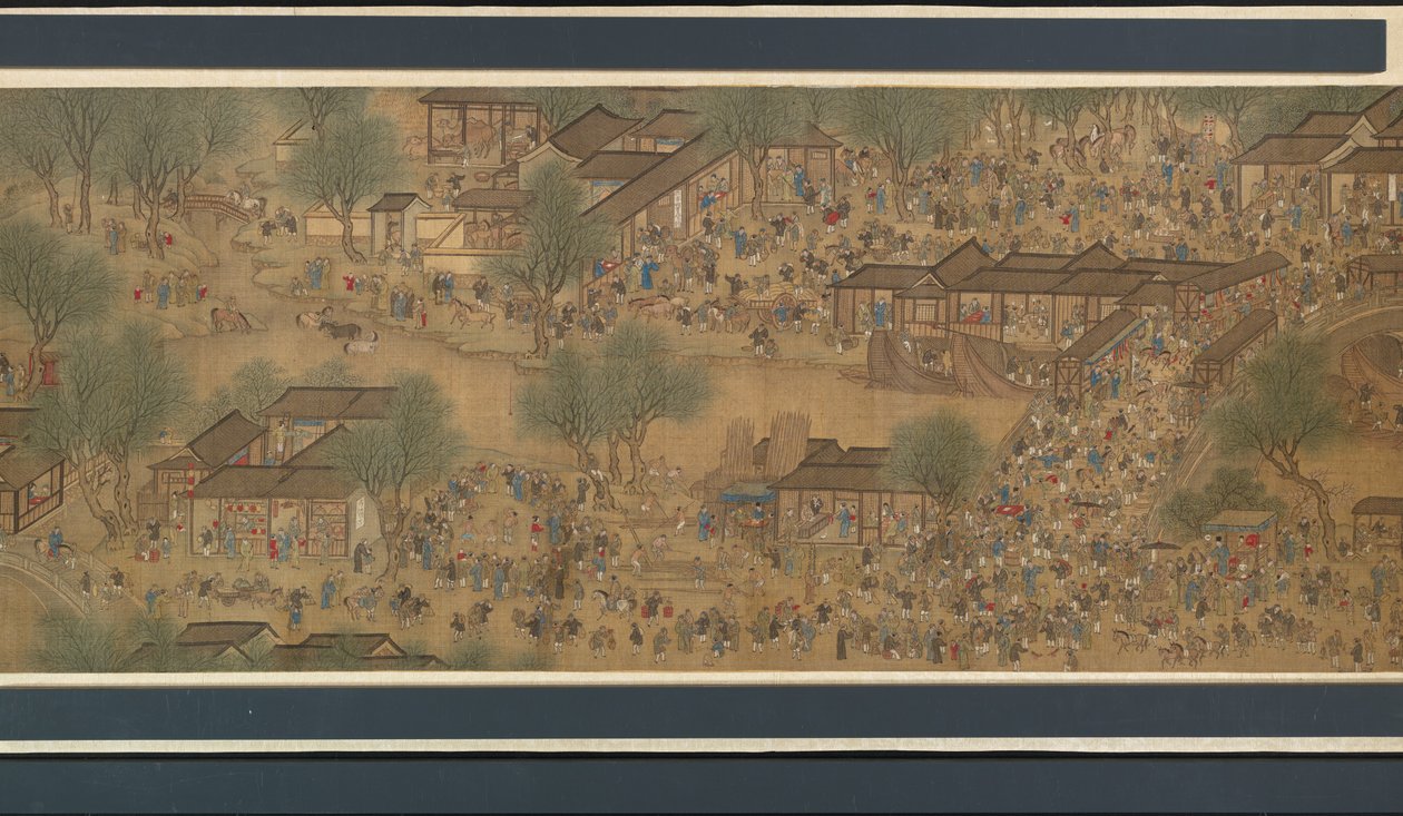 Festival de printemps sur la rivière - Qing Dynasty Chinese School