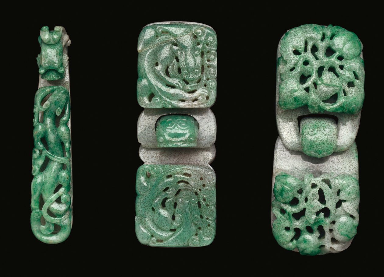 Groupe de crochets et boucles de ceinture en jadeite - Qing Dynasty Chinese School