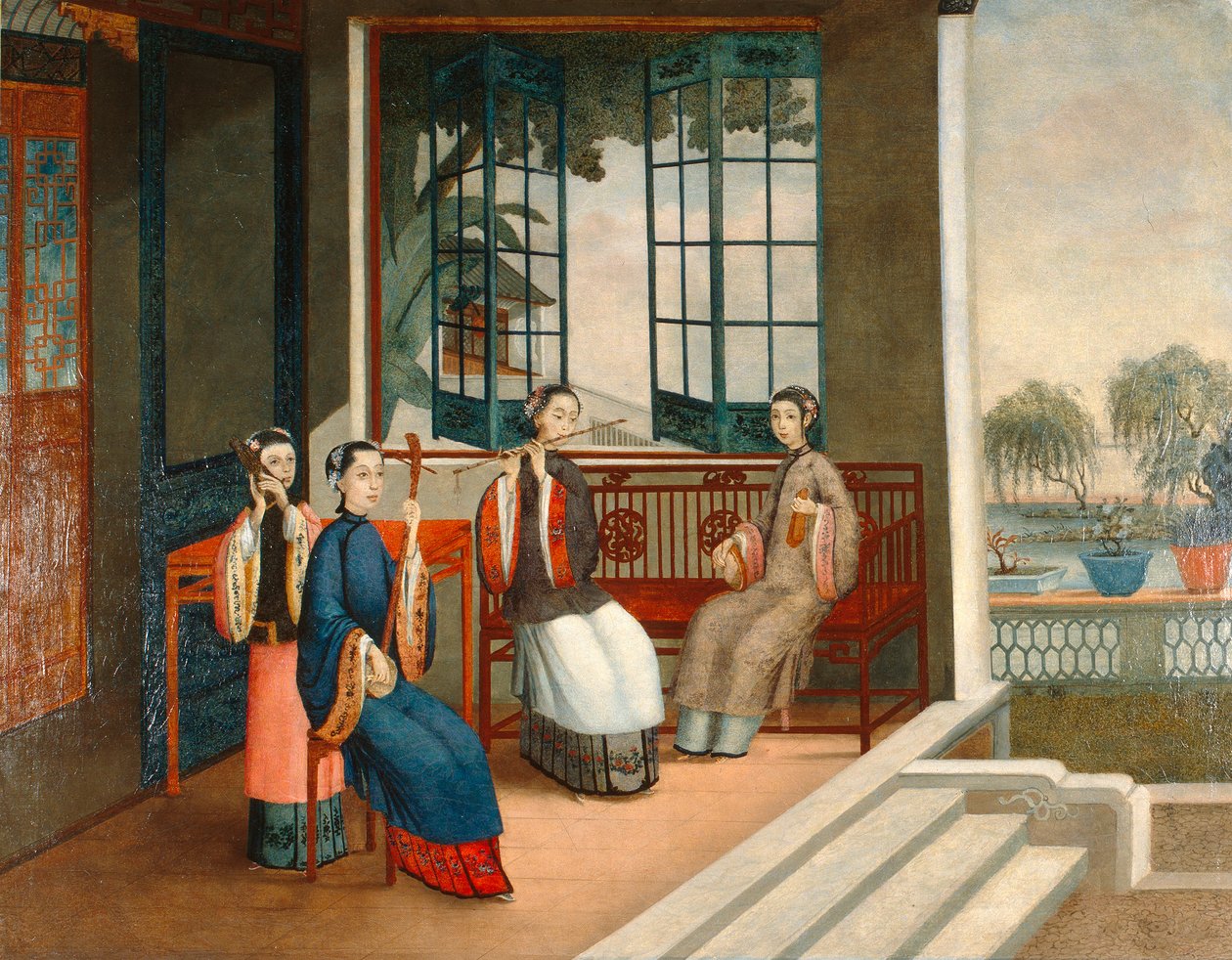 Musiciens - Qing Dynasty Chinese School