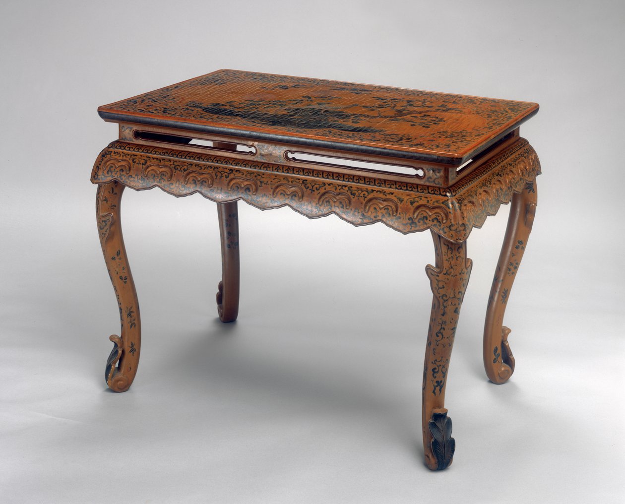 Table, période Kangxi (1662-1722) (bois laqué et toile de chanvre) - Qing Dynasty Chinese School