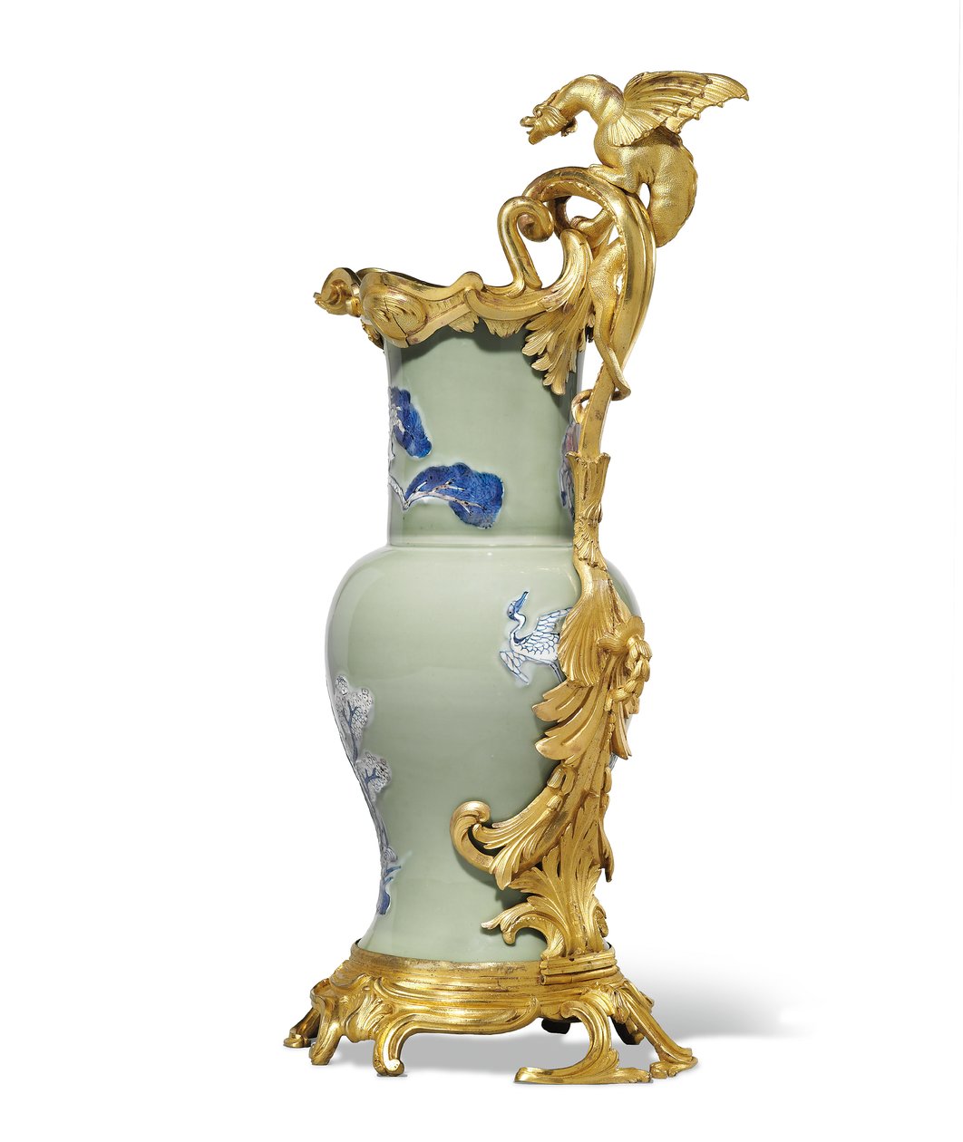 Une des deux aiguières Louis XV, porcelaine 1662-1722, montures c.1745-49 - Qing Dynasty   Kangxi Period Chinese