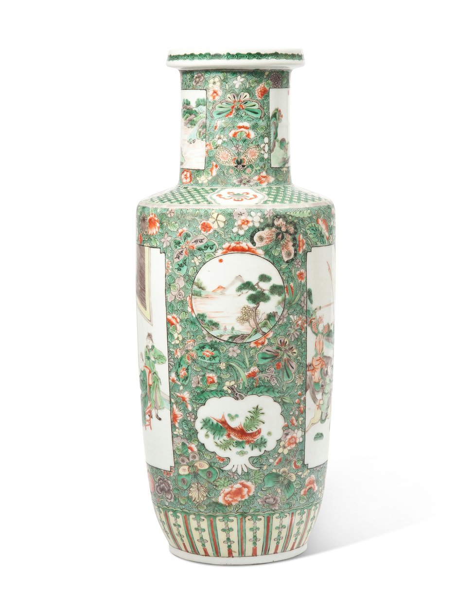 Un vase rouleau famille verte 