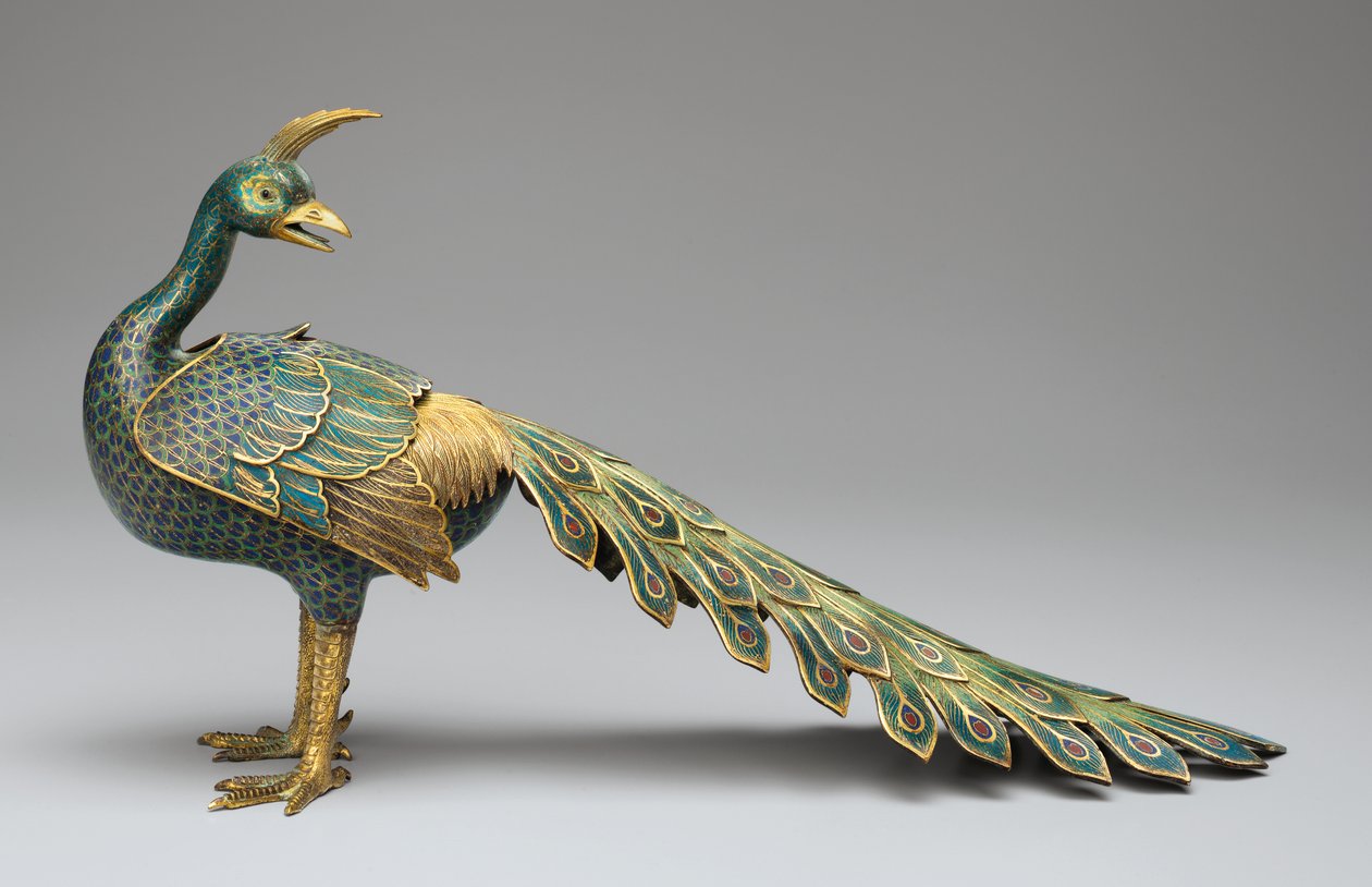 Encensoir en forme de paon en cloisonné - Qing Dynasty - Qianlong Period Chinese