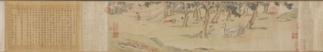 Zhao Mengfu écrivant le Sutra du Cœur Hridaya en échange de thé, 1542-43 - Qiu Ying